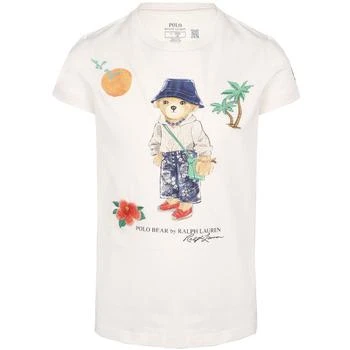 Ralph Lauren | Polo bear cotton jersey white t shirt with embroidered detailing 5.9折×额外8.5折, 额外八五折