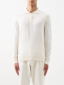 推荐Long-sleeved Sea Island cotton-blend polo shirt商品