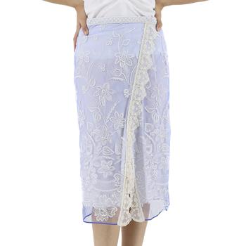 Burberry | Ladies Floral-embroidered Tulle Skirt商品图片,7折