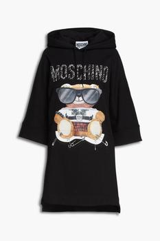 Moschino | Printed French cotton-terry hooded mini dress商品图片,5折