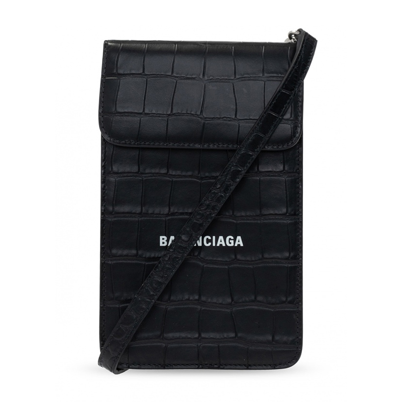 商品Balenciaga | BALENCIAGA 男士黑色皮革手机包 640536-1ROP3-1000,商家Beyond Italylux,价格¥4212图片