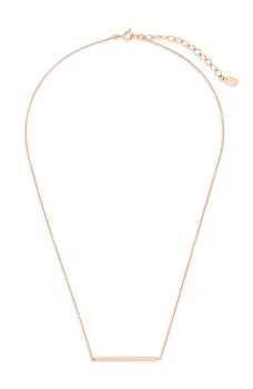 Sterling Forever | 14K Rose Gold Vermeil Plated Sterling Silver Thin Bar Necklace 4.2折, 独家减免邮费