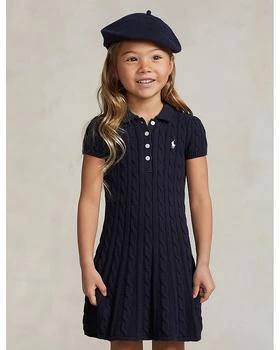 推荐Girls' Cable-Knit Cotton Polo Sweater Dress - Little Kid, Big Kid商品