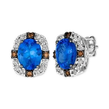 Le Vian | Blueberry Tanzanite (3-3/8 ct. t.w.) & Diamond (1/2 ct. t.w.) Halo Stud Earrings in 14k White Gold,商家Macy's,价格¥37450