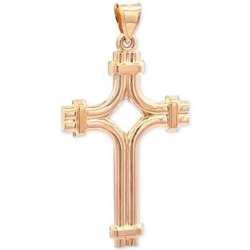 Macy's | Double Row Polished Cross Pendant in 14k Gold, Created for Macy's,商家Macy's,价格¥1572