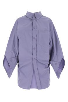 巴黎世家衬衫价格, Balenciaga | Blue poplin oversize shirt Light Blue Balenciaga Donna商品图片 