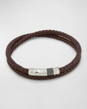 推荐Men's Woven Leather Wrap Bracelet, Large商品