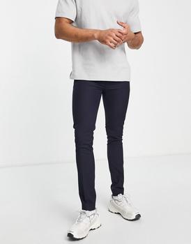 Topman | Topman super skinny smart trousers in navy商品图片,6.6折×额外8折, 额外八折