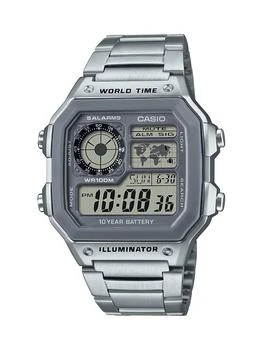Casio | Casio Men's 10 Year Battery Quartz Watch with Stainless Steel Strap, Silver, 24.1 (Model: AE-1200WHD-7AVCF),商家Amazon US editor's selection,价格¥264