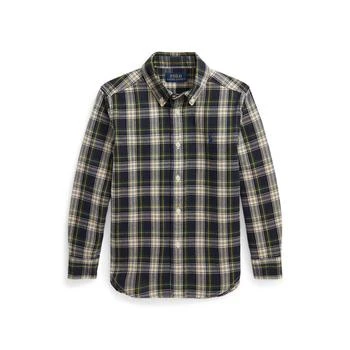 Ralph Lauren | Plaid Brushed Cotton Oxford Shirt (Toddle/Little Kids),商家Zappos,价格¥164