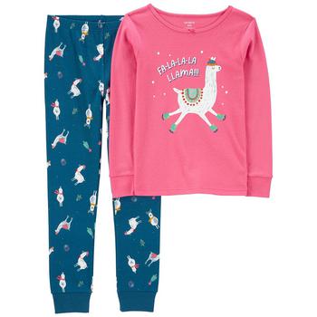 商品Carter's | Big Girls Christmas Llama Snug Fit Pajama, 2 Piece Set,商家Macy's,价格¥113图片