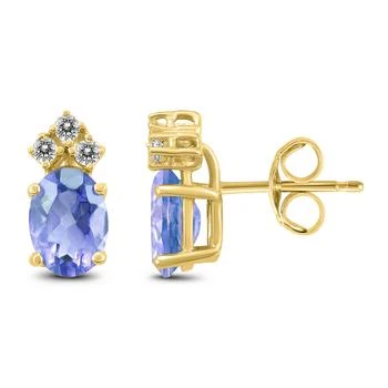 SSELECTS | 14K  5X3Mm Oval Tanzanite And Three Stone Diamond Earrings,商家Premium Outlets,价格¥2024