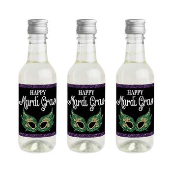 商品Big Dot of Happiness | Mardi Gras - Mini Wine Bottle Label Stickers - Masquerade Party Favor Gift 16 Ct,商家Macy's,价格¥93图片