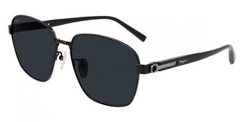 Salvatore Ferragamo | Salvatore Ferragamo Dark Grey Square Mens Sunglasses SF502SA 001 61商品图片,2.5折