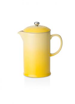 商品Stoneware cafetiere with metal press soleil yellow图片