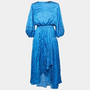 [二手商品] Maje | Maje Blue Textured Crepe Lace Trimmed Top and Skirt Set L,商家The Luxury Closet,价格¥2232