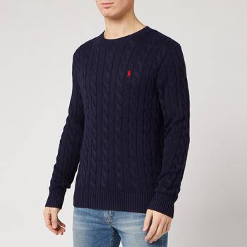 拉夫劳伦毛衣, Ralph Lauren | Polo Ralph Lauren Men's Cable Knit Cotton Jumper - Hunter Navy商品图片 