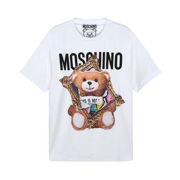 Moschino | MOSCHINO 女白色女士T恤 DV0703-0440-1001商品图片,满$100享9.5折, 满折