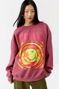 推荐Nirvana Smile Overdyed Crew Neck Sweatshirt商品