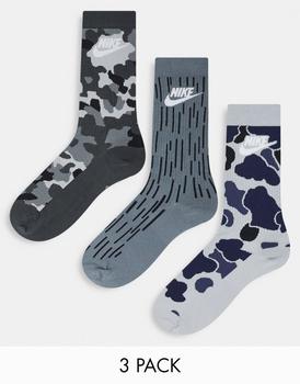 NIKE | Nike 3 pack everyday essential socks in grey/black商品图片,