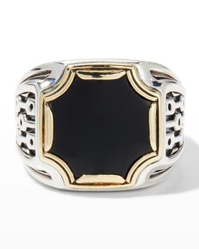 商品Men's Black Onyx Signet Ring图片