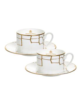 商品Prouna | Alligator Teacup & Crystal Saucers, Set of 2,商家Neiman Marcus,价格¥2705图片