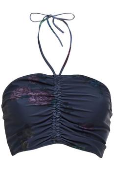 Ganni | Ruched floral-print bikini top商品图片,3折