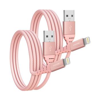 商品Apple MFi Certified iPhone 11/XE/SE/10/9 6ft Charging Cable | USB to Lightning Cable for iPhone - Rose Gold (2-Pack)图片