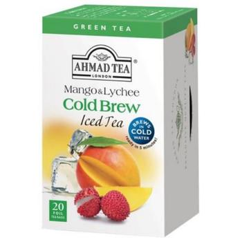 商品Ahmad Tea Mango and Lychee Iced Green Tea Cold Brew (Pack of 3)图片