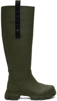 ganni靴, Ganni | Khaki Country Boots商品图片 额外8.5折, 额外八五折