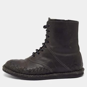 推荐Bottega Veneta Black Leather Combat Boots Size 40商品
