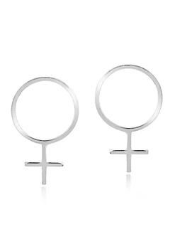 推荐AeraVida Simple Casual Female Symbol 925 Sterling Silver Post Drop Earrings商品