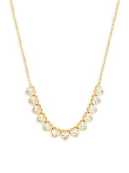 Saks Fifth Avenue | 14K Goldplated Sterling Silver & White Sapphire Necklace,商家Saks OFF 5TH,价格¥609