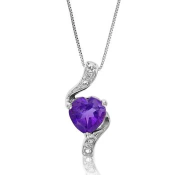 Vir Jewels | 0.70 cttw Purple Amethyst Pendant Necklace .925 Sterling Silver 6 MM Heart,商家Premium Outlets,价格¥325