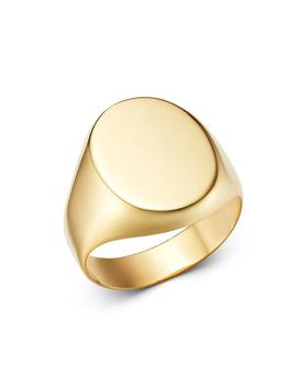 商品14K Yellow Gold Oval Signet Ring - 100% Exclusive图片