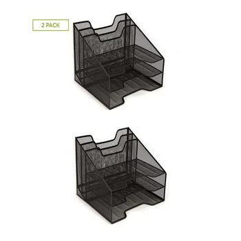 Mind Reader | Mesh Desk Organizer With 5 Trays, 2 Pack, Black,商家Macy's,价格¥558