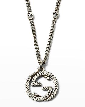 推荐Men's Interlocking G Sterling Silver Pendant Chain Necklace商品