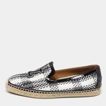 product Christian Louboutin Tricolor Woven Leather And Patent  Espadrilles Loafers Size 41 image