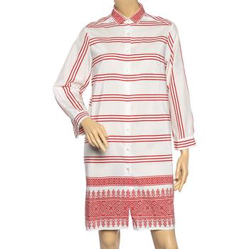 推荐Weekend Max Mara White-Red Printed Cotton Short Shirt Dress L商品