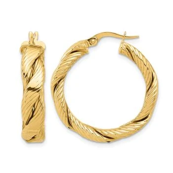Diamond2Deal | 14K Yellow Gold Textured Braided Hoop Earrings 28.55 mm,商家Premium Outlets,价格¥10271