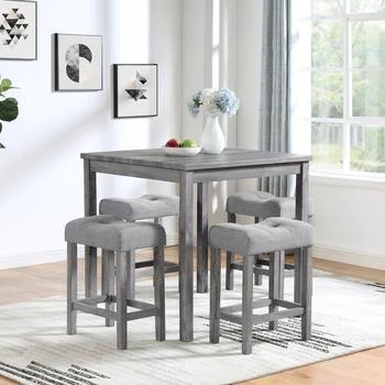 Streamdale Furniture | Streamdale 5-Piece Industrial Dining/Bar Table & Chairs Set,商家Premium Outlets,价格¥2972