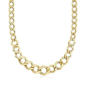 Ross-Simons | Ross-Simons Italian 14kt Yellow Gold Graduated Curb-Link Necklace,商家Premium Outlets,价格¥10610