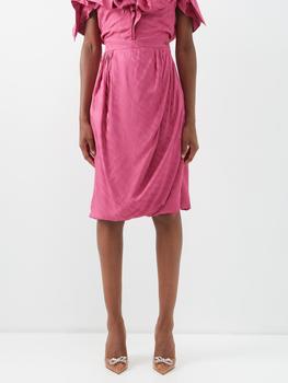推荐Stripe-jacquard draped skirt商品