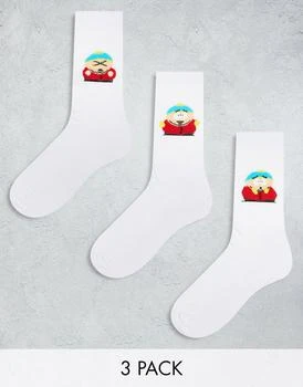 ASOS | ASOS DESIGN Cartman South Park 3 pack socks in white 8.1折