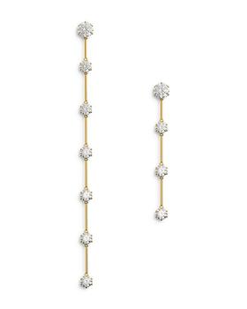 推荐Constella Crystal Asymmetrical Linear Drop Earrings in Gold Tone商品