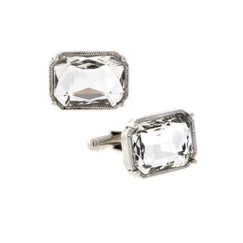 1928 | Jewelry Silver-Tone Rectangle Crystal Cufflinks,商家Macy's,价格¥422