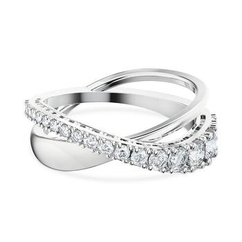 Silver-Tone Crystal Twist Double-Row Ring,价格$125