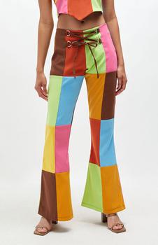 The Ragged Priest longline mom shorts in retro rainbow swirl