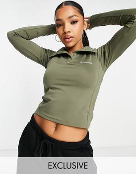 Columbia | Columbia Training CSC Sculpt cropped long sleeve t-shirt in green Exclusive at ASOS商品图片,