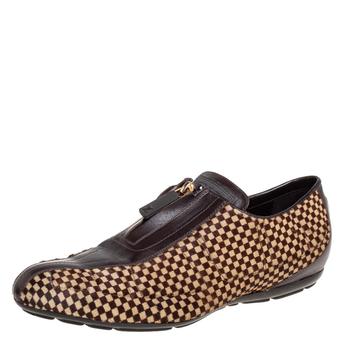 lv鞋, [二手商品] Louis Vuitton | Louis Vuitton Brown Leather Pony Hair Slip On Sneaker Size 40.5商品图片 6.4折, 满$800减$80, 满减